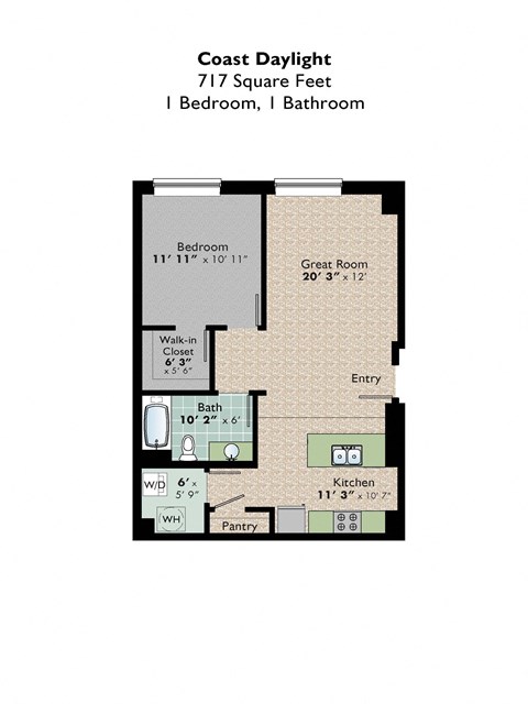 Coast Daylight Floor Plan at Park Pacific, Missouri, 63103